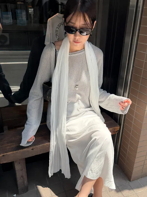YURA LINEN PULLOVER - DUST BLUE