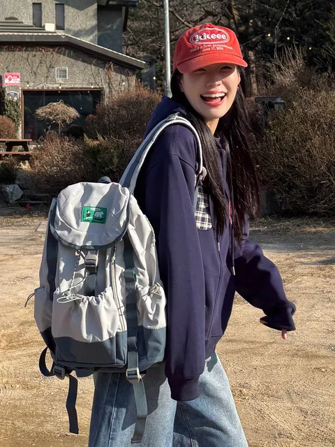 럭색 미니 나일론 백팩_블루그레이