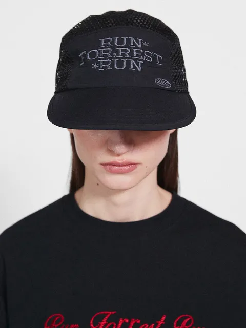 Run For Rest Run Mesh Camp Cap_Black
