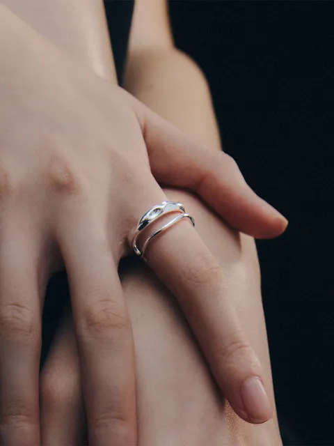 (silver 925) Twin layered ring