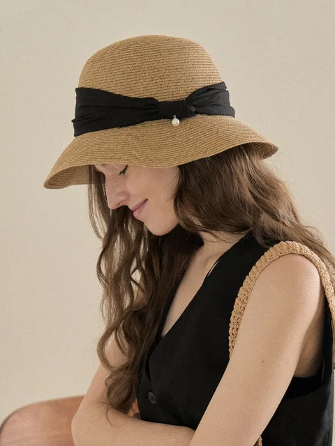 Pearl Ribbon Bucket Hat_2 Color