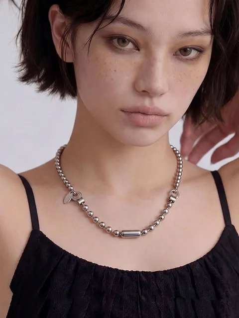 Surgical Steel Dual Ball Chain Necklace(Silver)