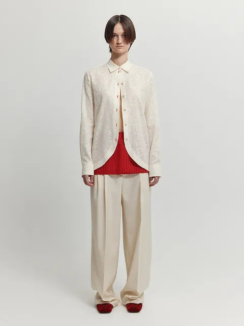 XEBLE Two-Tuck Pants - Ivory