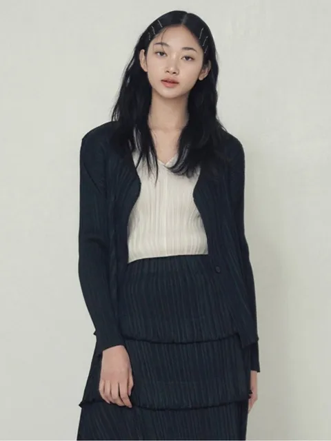 단추 긴팔 숏 가디건
