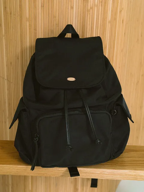 POCKET NYLON BACKPACK_BLACK
