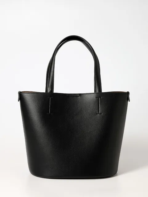 Vegan leather Handle Bucket bag_Black