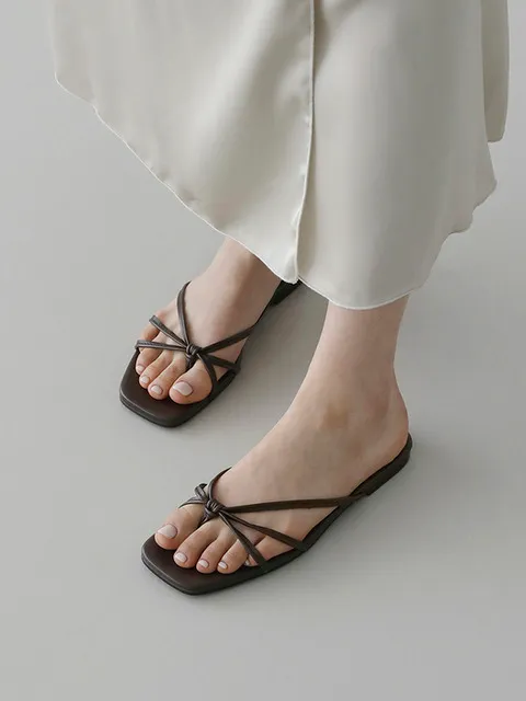 드마리 스퀘어 쪼리 슬리퍼 (1cm)