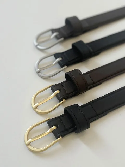 Leather Slim Belt - 4Color