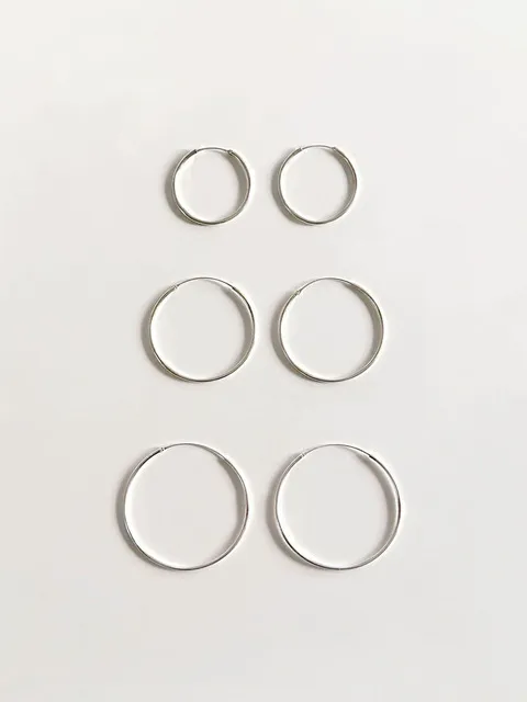Simple Thin Big Size Ring Earring(silver)