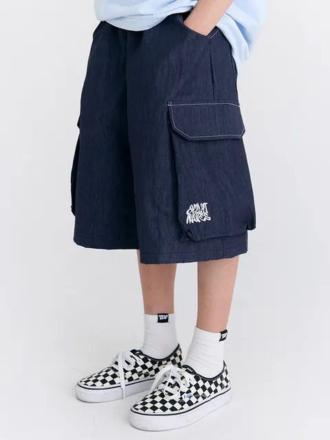 F21 나일론 포켓 버뮤다팬츠 (네이비)