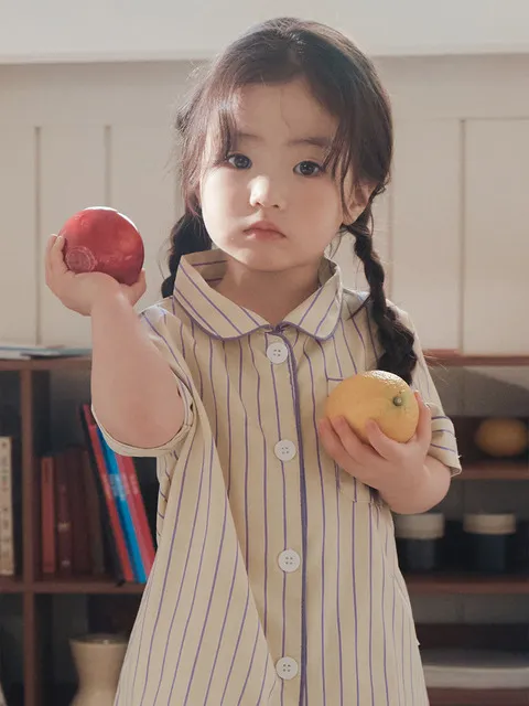 버터크림 키즈 반팔 잠옷 세트