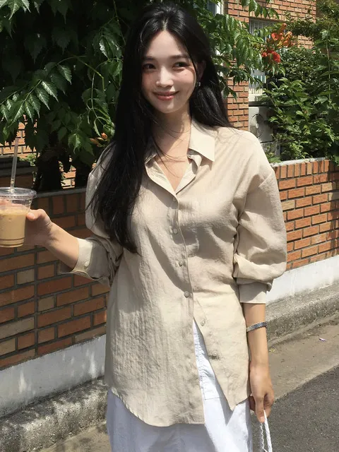 SITP5278 소프트 쉬어 썸머 셔츠_Beige