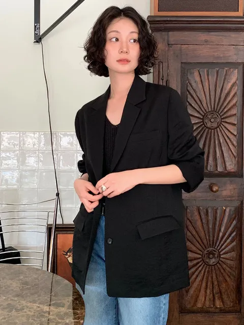 SIOT4195 라운지 소프트 블레이저_Black