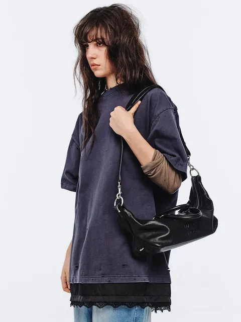 DUMPLING EW TOTE_black washed nappa
