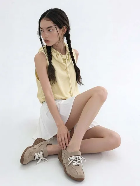 바인 소가죽 레이스업 메리제인 스니커즈 2color