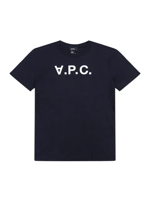 아페쎄 COHBM M26384 TIQ DARK NAVY/ECRU VPC 벨벳 로고 스탠다드 그랜드 공용 반팔티
