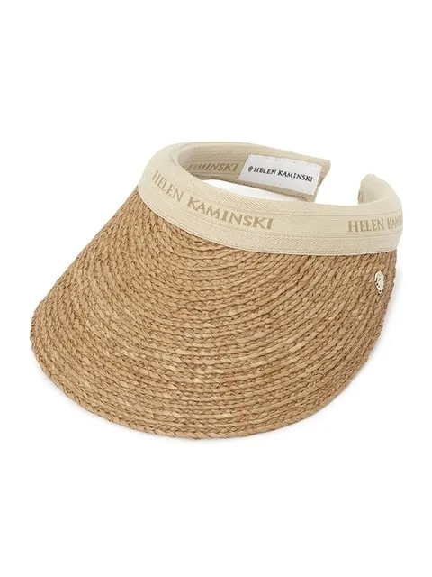 HELEN KAMINSKI 헬렌카민스키 비앙카 10 여성 바이저 HAT50265 NOUGAT NATURAL LOGO