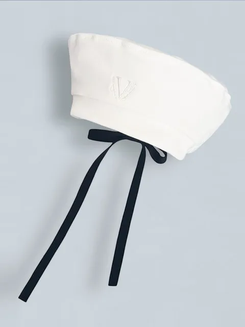 Logo Embroidery Beret (Off White)