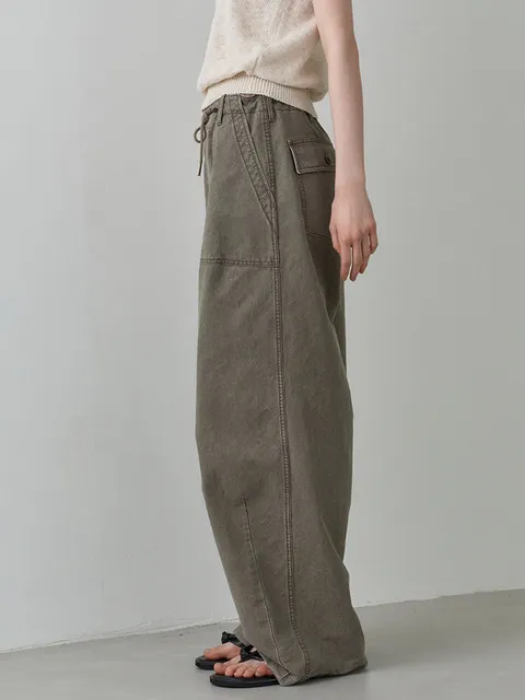 스트링 퍼티그 팬츠_khaki