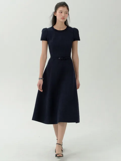 Fringe Bud Tweed Dress(3Color)