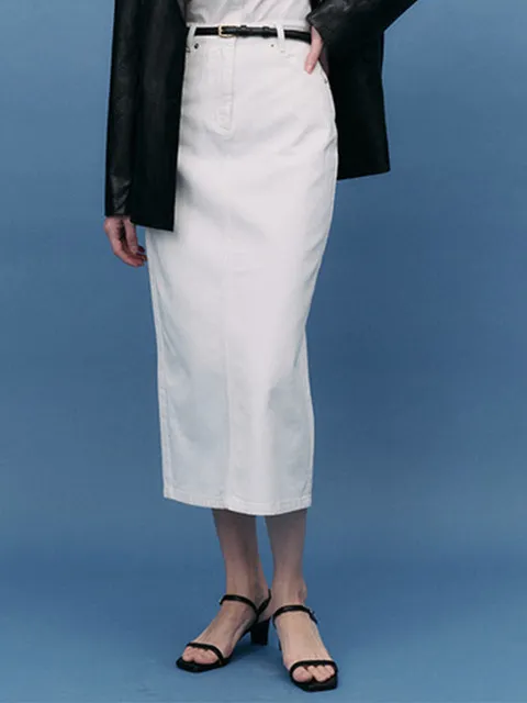 Slit Long Denim Skirt_2color