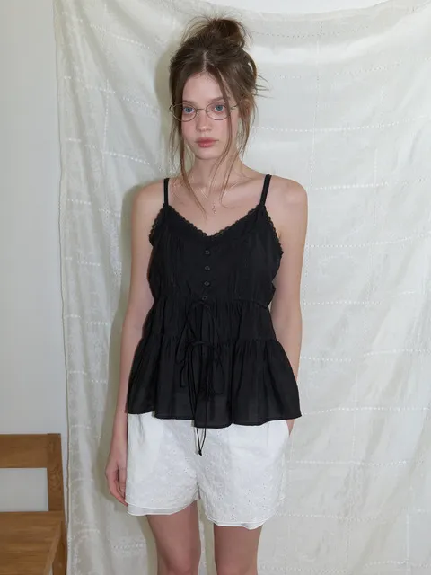 Soop layered sleeveless blouse (black)