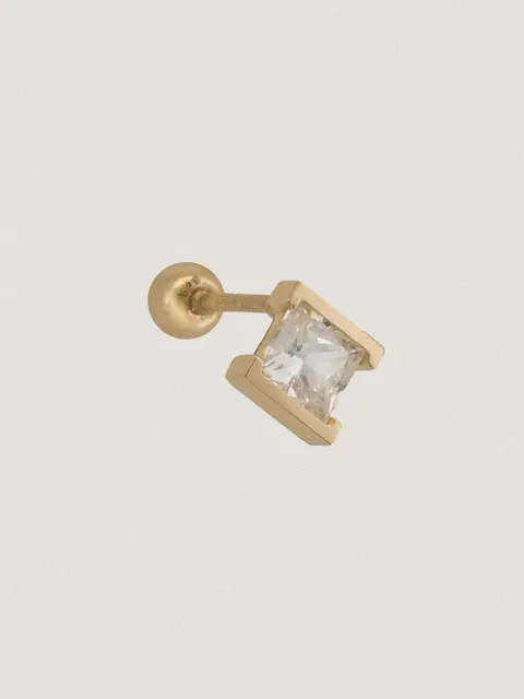 14k square frame cubic piercing