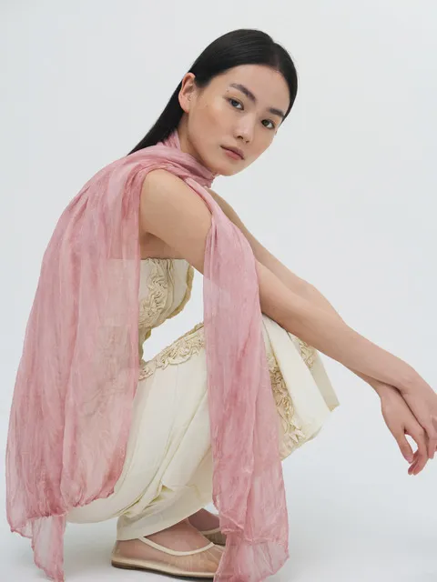 Pleats loom light scarf_5colors