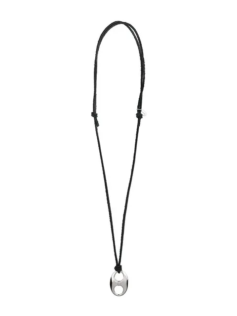 Black suede pignose necklace