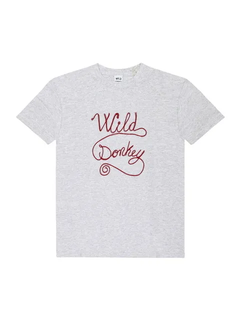 와일드동키 T-CHAIN LOGO HEATHER GREY 공용 반팔티