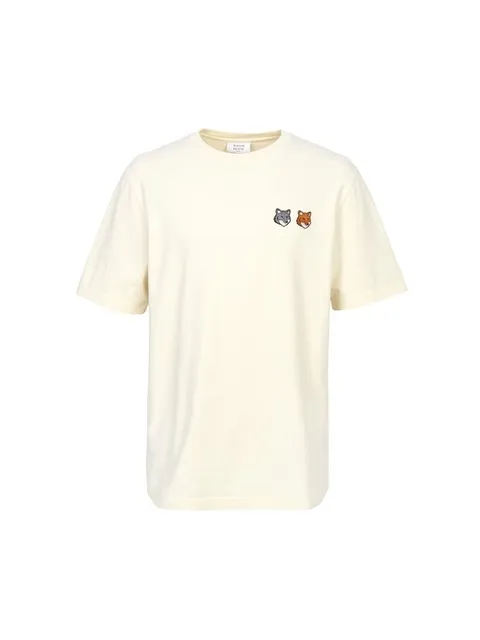MAISON KITSUNE 메종키츠네 더블 폭스헤드 남성 반팔티셔츠 OM011CFKJ7025 P702
