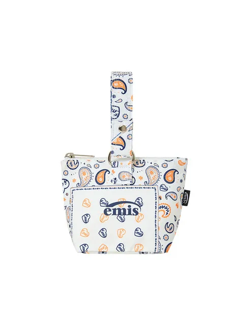 PAISLEY MINI POUCH-WHITE