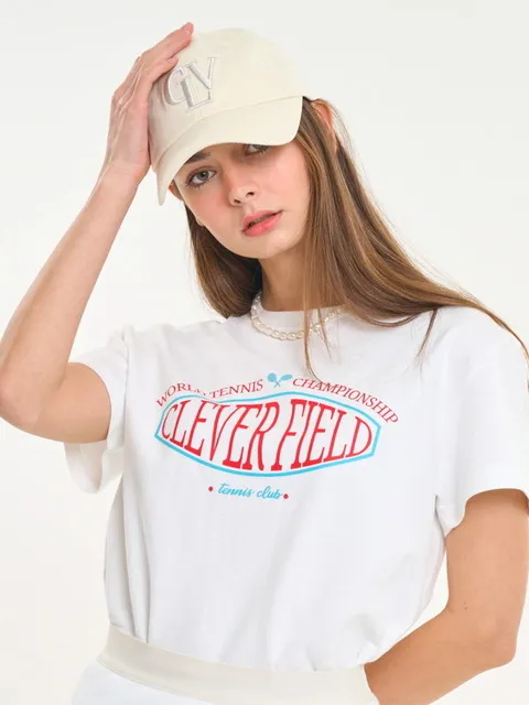 Signature Emblem Cropped T-Shirt (Off White)