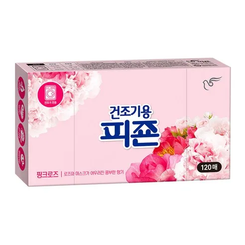피죤 건조기용 오리지널 드라이시트 섬유유연제 핑크로즈 본품