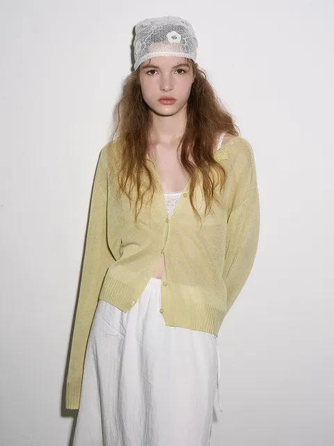 Summer Knit Cardigan_Lime