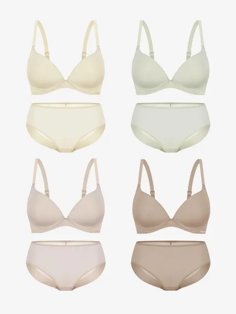 퓨징 볼륨 노와이어 브라팬티 8종(브라4+팬티4)