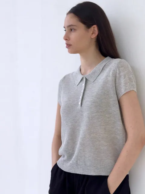 fidelle collared summer top (fog)