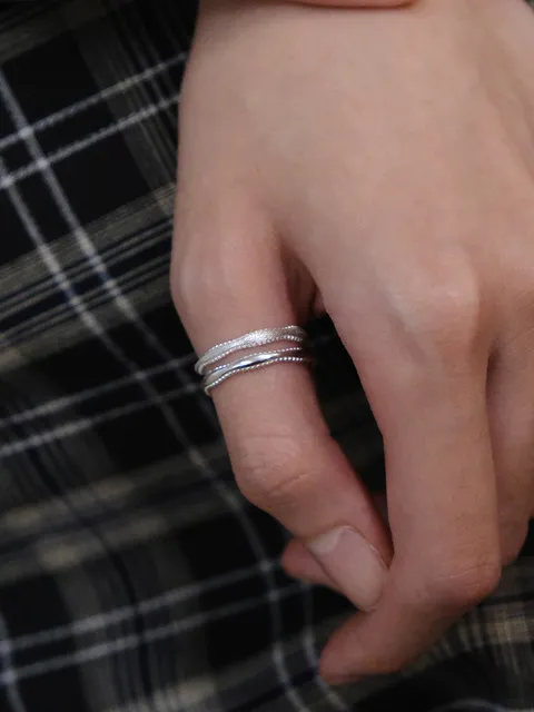 MILGRAIN TEXTURE WAVE RING
