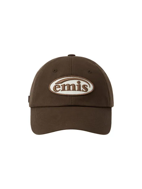 TONE ON TONE WAPPEN BALL CAP-BROWN