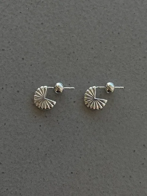 crunch silver earrings (2colors)