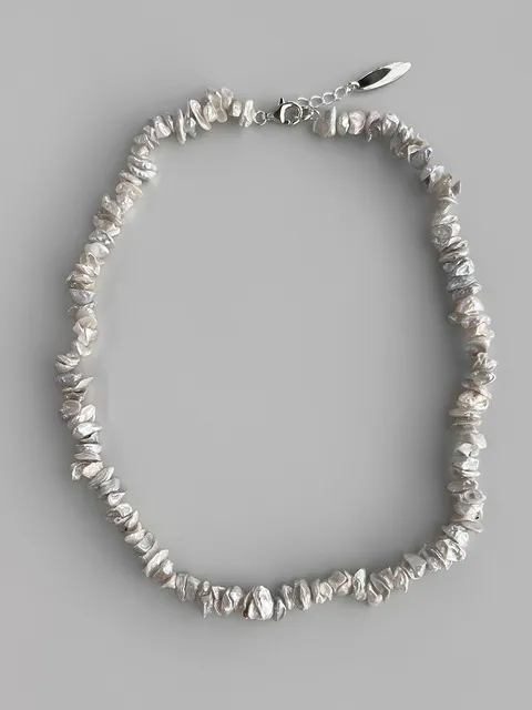 Silver Grain Pearl Necklace