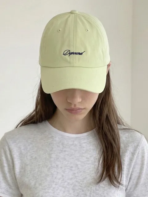 lettering logo ball cap - lime