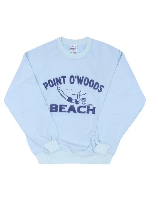 와일드동키 FG-POINT VINTAGE LIGHT BLUE 포인트 공용 맨투맨