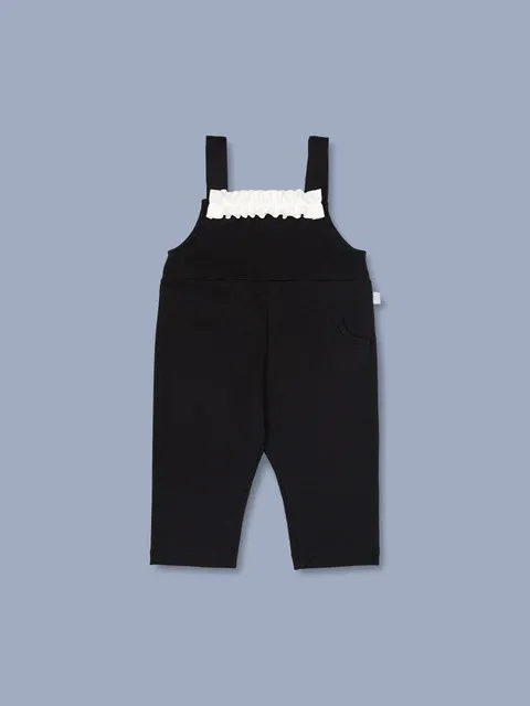 Be My Teddy! Ruffled Overalls (Black)