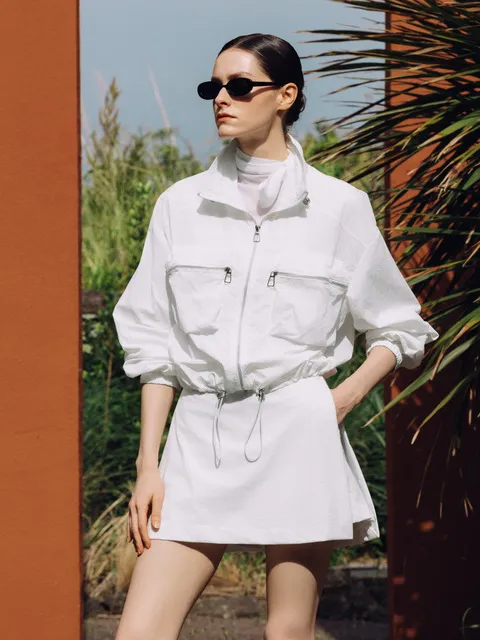 Summer Pocket Wind Jumper(White)