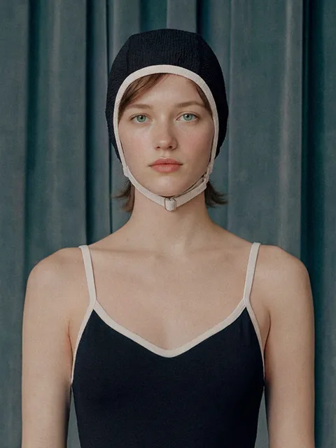 Retro Swim Hat_BLACK(315041)