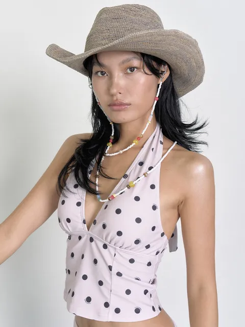 LA DOLCE DOT SWIM TOP_Mauve