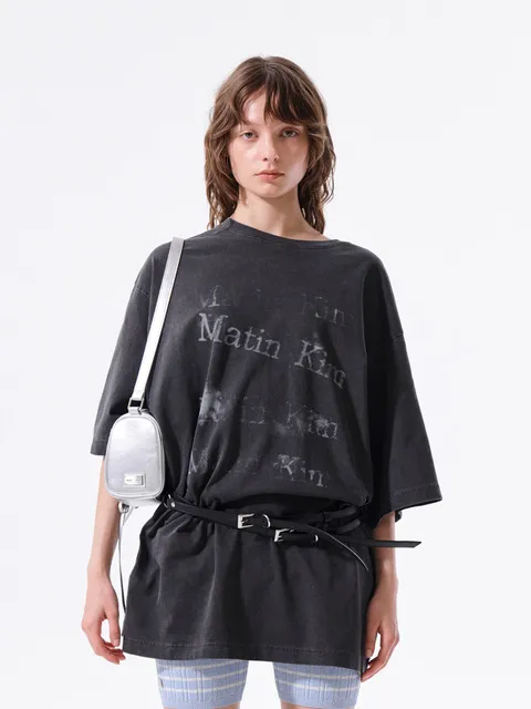 PIGMENT GRAFFITI LOGO TOP IN CHARCOAL