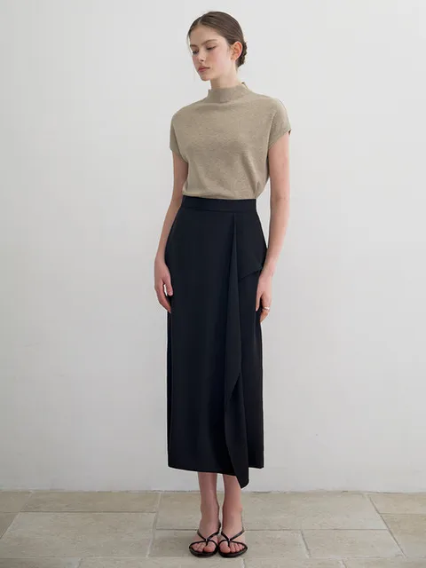 블레아 러플 스커트 블랙