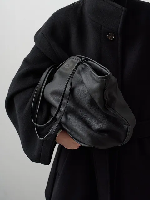 브리즈 쇼퍼 워싱 레더 백_black